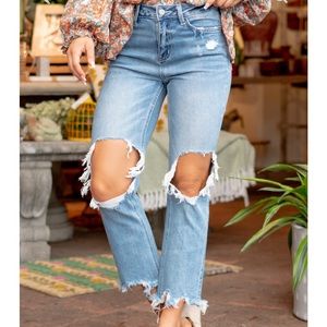 Vervet cropped flare distressed jean, perfect condition. Worn once.